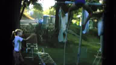 Oahi Hawaii (1964): Children Playing Backyard Pole Climbing Empty Chair Clothes
