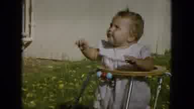 Oahi Hawaii (1964): Man Playing With Infant In Yard Near Trees On Clear Day