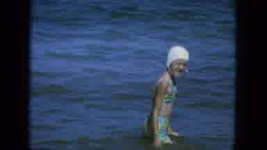 Oahi Hawaii (1964): Two Girls Wearing Water Caps Swimming In Water