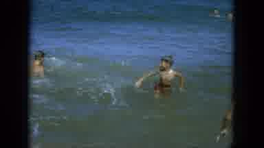 Oahi Hawaii (1964): Boys Swimming In A Large Body Of Water And Then A Boy Wading