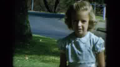 Oahi Hawaii (1964): Little Girl In Blue Dress Walking On Sidewalk With Footage