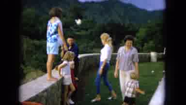 Oahi Hawaii (1964): A Family Is Spending Time In The Meadow Having A Compound Wall