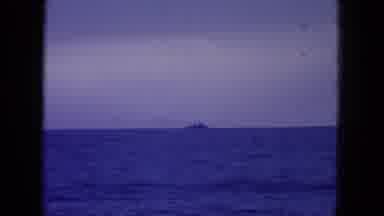 Oahi Hawaii (1964): View From Window Of Boat In Distance Sailing Across Ocean With