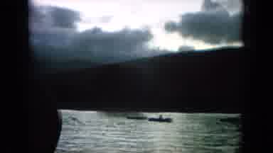 OAHI HAWAII-1964: Dark Skies Over Boats on Calm Waters