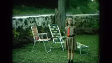 Oahi Hawaii (1964): Little Girl In A Girl Scout Uniform Proudly Posing Outside By