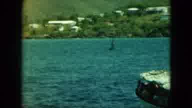 Saint Thomas (1964): Close Land Big Army Boat Ocean And Blue Sky Flags