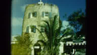 Saint Thomas (1964): Beach And Boat Harbor View And Old Building With Palm Trees