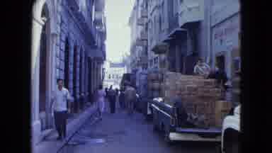 SAN JUAN PUERTO RICO.-1964: Man Walking In A Trade Center On A Sunny Day In A