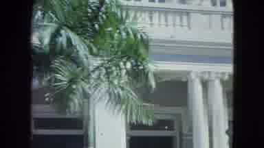 SAN JUAN PUERTO RICO.-1964: Colonial Building With Palm Trees