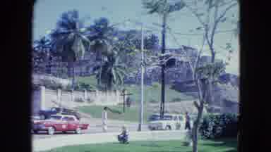 SAN JUAN PUERTO RICO.-1964: Busy Street With People Walking During A Sunny Day