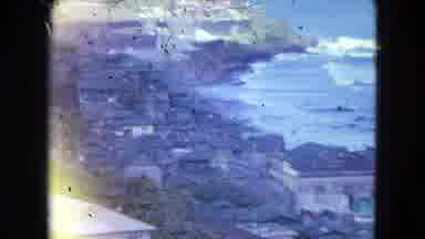 SAN JUAN PUERTO RICO.-1964: Seaside Village Overview With Old Fortress Wall And Ocean View