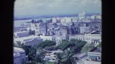 SAN JUAN PUERTO RICO.-1964: Panoramic View Of Buildings In An Old City Near Body