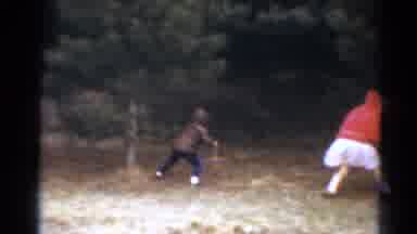 Toledo Ohio (1964): Three Children Racing Past Each Other Holding Their Easter