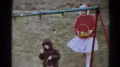 Toledo Ohio (1964): Two Kids Walking To The Playground