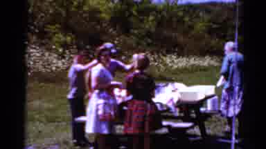 Toledo Ohio (1964): Family Cookout Blue Sky Happy Faces Lots Of Food Poor Quality