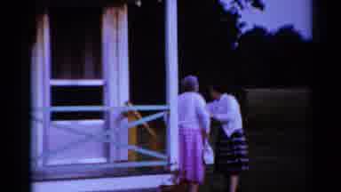 Toledo Ohio (1964): Grandma In Pink Dress Getting Out Of House For An Adventure On