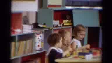 Toledo Ohio (1964): Three Kids Chatting At Kindergarten