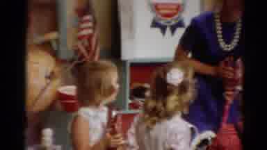 Toledo Ohio (1964): Kids Standing Around An Older Woman Wearing Pearls And A Blue