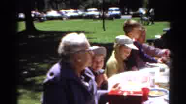Toledo Ohio (1964): A Family Having A Picnic At A Table In A Public Park