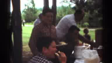 Toledo Ohio (1964): The People Is Eating In The Dining Table On The Garden And
