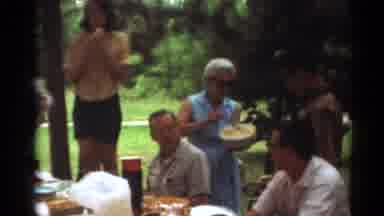 Toledo Ohio (1964): Group Of Family And Friends Having A Picnic At A Busy Park