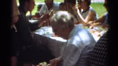 Toledo Ohio (1964): Men And Women Sit Around The Outdoor Table Together And Eat