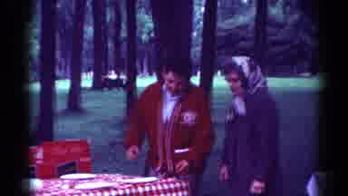 Toledo Ohio (1964): People Arranging Dining Table Food In Open Space Enjoying