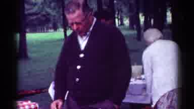 Toledo Ohio (1964): Elder People Gather Together Outside And Play Lawn Games And