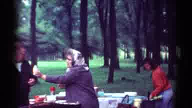 Toledo Ohio (1964): Family Makes Meal Outdoors In A Place With Lots Of Nature On A
