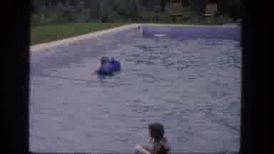 Troy New York (1964): Three Children In A Large Swimming Pool Enjoying A Nice Day