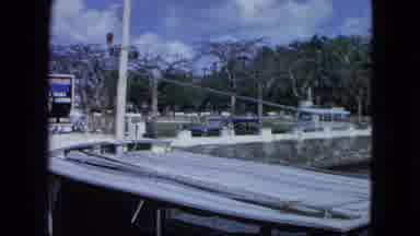 USA Virgin Islands (1964): Panoramic View Of A Marina With Boats And A Vw Camper