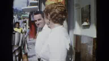 USA Virgin Islands (1964): Woman Wearing Fancy Hat And Standing On Sidewalk Cuts