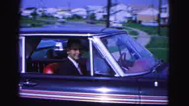 Williamsburg Virginia USA (1964): Family Pulling Out Of Driveway In Reverse A