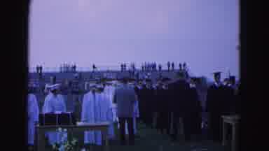 Williamsburg Virginia USA (1964): Students Congregate Outside Dressed In Black And