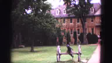 Williamsburg Virginia USA (1964): Woman Stands Outside A Large Manor House In The