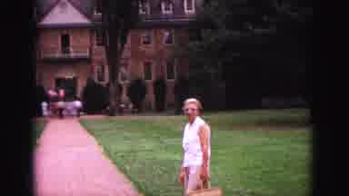 Williamsburg Virginia USA (1964): Woman Standing Outside A Grand Building In The