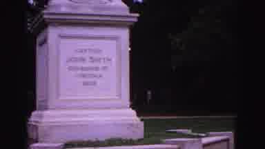 Williamsburg Virginia USA-1964: Captain John Smith Monument and Statue