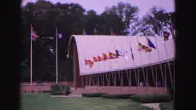Williamsburg Virginia USA (1964): Collection Of Flags Blowing In The Breeze