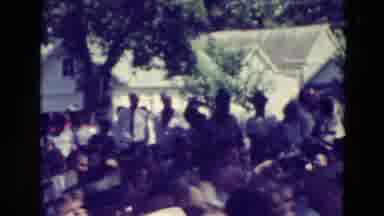 Clarkson Nebraska (1965): Local Community Members Attending Meeting In Park