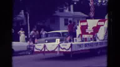 Clarkson Nebraska (1965): Parade Float Street Fifties American Fourth Of July Boat