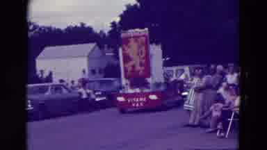 Clarkson Nebraska (1965): Local Small Town Village Parade Floats Hot Day Sunny