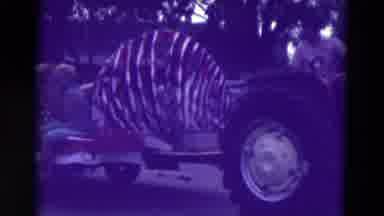 Clarkson Nebraska (1965): Woman In A Blue Dress Riding On A Parade Float