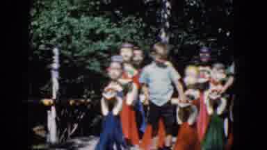 Concord New Hampshire (1965): Children All Lined Up Playing Outside In The Country