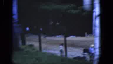 Concord New Hampshire (1965): Theme Park Water Slide Panning Camera Kids Playing