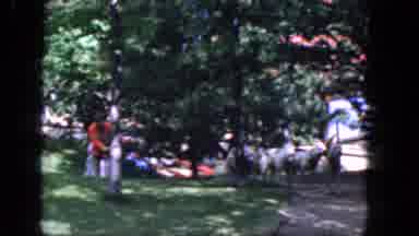Concord New Hampshire (1965): Sled Dogs Waiting By A Tree Until Man Guides Leader