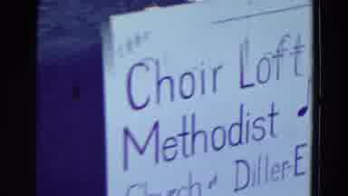 Diller Nebraska (1965): A Lot Of People From Church Outside On The Street On A