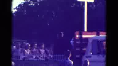 Diller Nebraska (1965): Children And Priest Riding On Moving Religious Float In