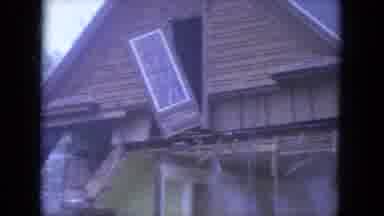 LOUISVILLE KENTUCKY USA-1965: House Damage Window Falling Destroy Outside Gone