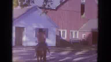 Louisville Kentucky USA (1965): Two Men Riding On Horses Near Red And White House