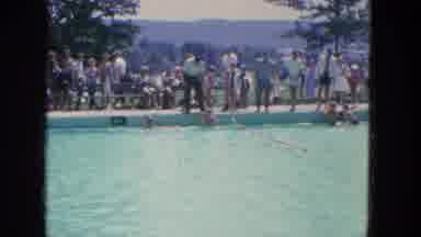 Manchester New Hampshire (1965): Local Small Swimming Pool With People Gathered